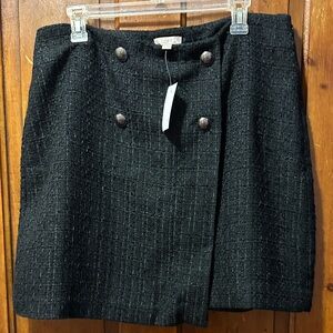 LOFT Charcoal Tweed Mini Skirt